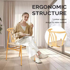 Karl Home | Sedia da pranzo con trama e struttura in metallo giallo (confezione da 4)