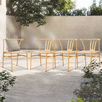 Karl Home | Sedia da pranzo con trama e struttura in metallo giallo (confezione da 4)