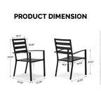 Karl Home | Sedia da pranzo impilabile in acciaio per patio (Set da 4)