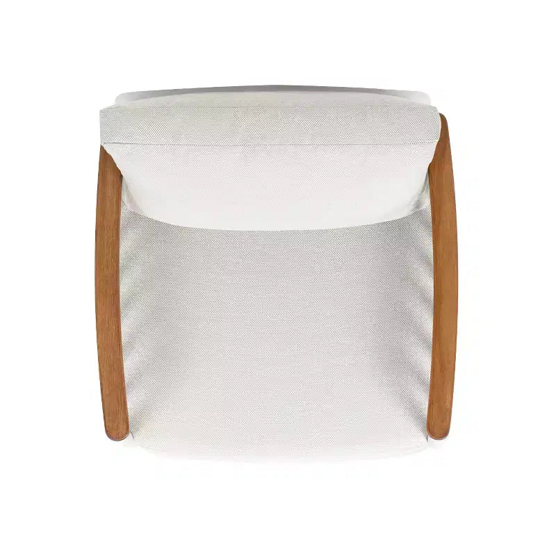 Jennifer Taylor Home Calarono 29 Teak & Aluminum Patio Accent Arm Chair, Sand Dune Chenille