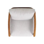 Jennifer Taylor Home Rhodes 29 Upholstered Teak & Aluminum Patio Arm Chair, Birch Gray Chenille