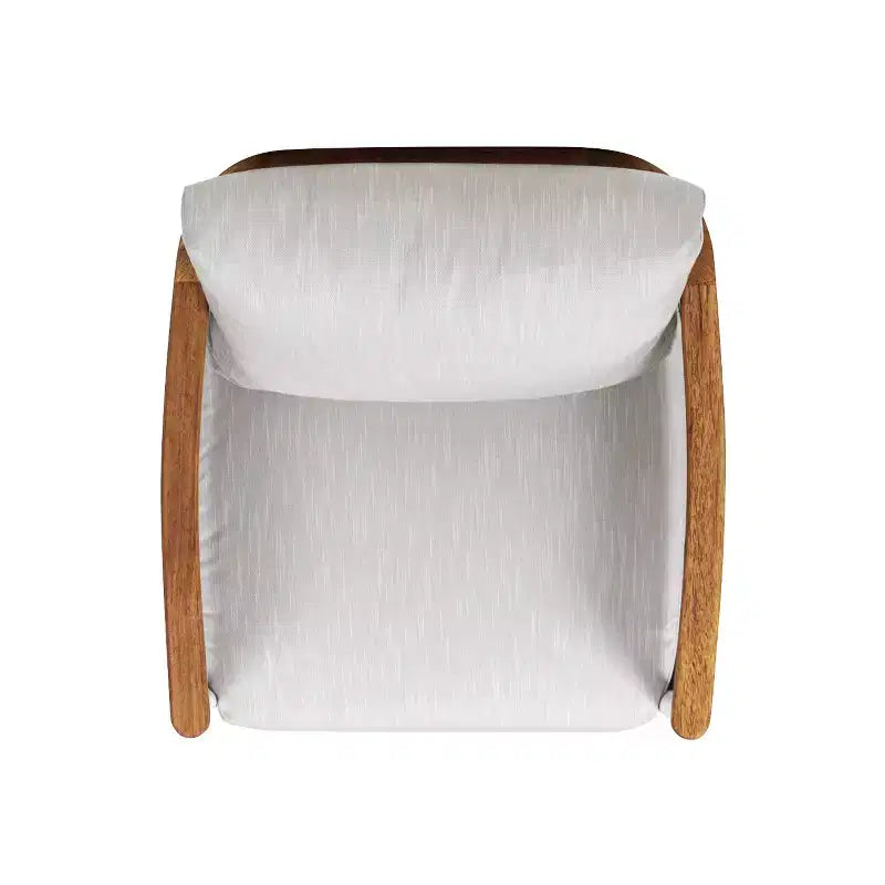 Jennifer Taylor Home Rhodes 29 Upholstered Teak & Aluminum Patio Arm Chair, Birch Gray Chenille