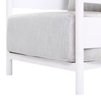 Jennifer Taylor Home Rhodes 29 Upholstered Teak & Aluminum Patio Arm Chair, Birch Gray Chenille