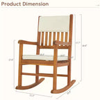 Karl Home | Sedia a dondolo in legno massello con cuscino