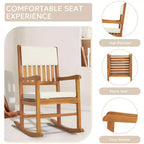 Karl Home | Sedia a dondolo in legno massello con cuscino