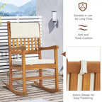 Karl Home | Sedia a dondolo in legno massello con cuscino