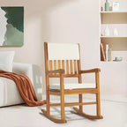 Karl Home | Sedia a dondolo in legno massello con cuscino