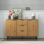 Credenza da buffet con cassetti e ante, mobiletto in legno per angolo caffè, credenza da cucina da 120 cm con 3 cassetti e 2 ante