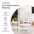 Sedia a dondolo da esterno Aoodor, dondolo da portico a doghe in HDPE con braccioli, design resistente a tutte le stagioni per esterni o interni