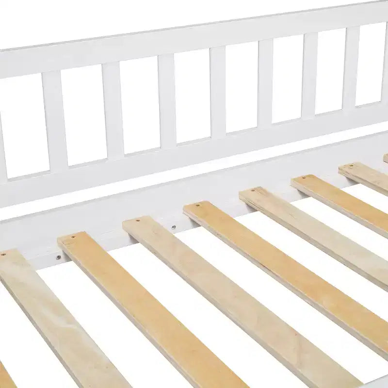 Whisen Twin Over Full Bunk Bed with Slide, House Bed with Slide