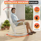 BestMassage Outdoor Rocking Chair Classic Wooden Patio Rocking Chair