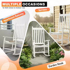 BestMassage Outdoor Rocking Chair Classic Wooden Patio Rocking Chair
