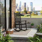 BestMassage Outdoor Rocking Chair Classic Wooden Patio Rocking Chair