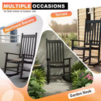 BestMassage Outdoor Rocking Chair Classic Wooden Patio Rocking Chair
