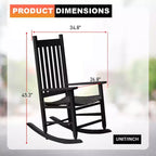 BestMassage Outdoor Rocking Chair Classic Wooden Patio Rocking Chair