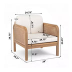 Christopher Knight Home Curtis, sedia da club per esterni in rattan e legno di acacia con cuscino resistente all'acqua, marrone/beige