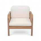 Christopher Knight Home Curtis, sedia da club per esterni in rattan e legno di acacia con cuscino resistente all'acqua, marrone/beige