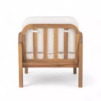 Christopher Knight Home Curtis, sedia da club per esterni in rattan e legno di acacia con cuscino resistente all'acqua, marrone/beige