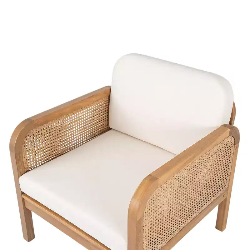 Christopher Knight Home Curtis, sedia da club per esterni in rattan e legno di acacia con cuscino resistente all'acqua, marrone/beige