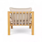 Christopher Knight Home Ihab Patio Rope Weave Acacia Wood Club Chair with Water-Resistant Cushion, Brown/Beige
