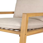 Christopher Knight Home Ihab Patio Rope Weave Acacia Wood Club Chair with Water-Resistant Cushion, Brown/Beige