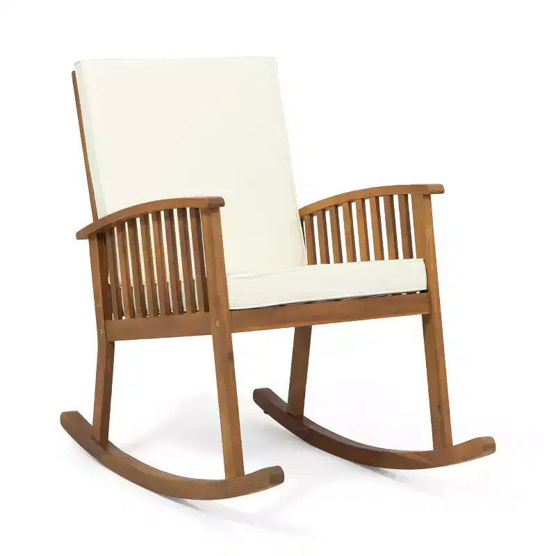 Christopher Knight Home Casa poltrona a dondolo da esterno in legno di acacia con cuscino