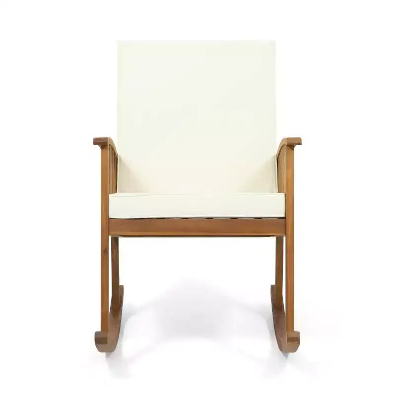 Christopher Knight Home Casa poltrona a dondolo da esterno in legno di acacia con cuscino