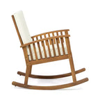 Christopher Knight Home Casa poltrona a dondolo da esterno in legno di acacia con cuscino