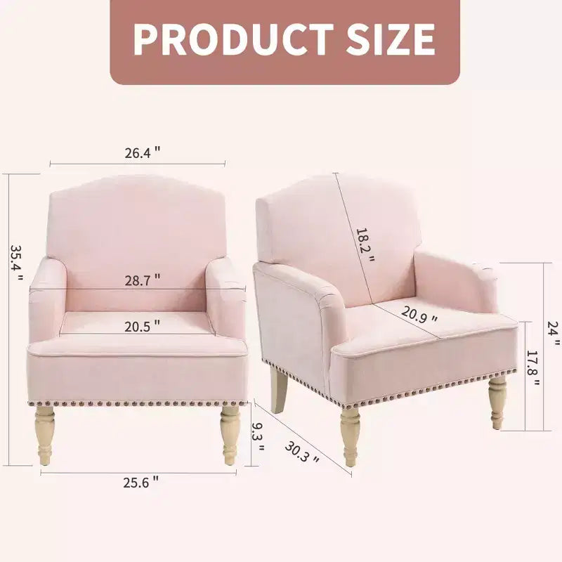 Poltrona moderna Okak con gambe retrò in legno, poltroncina in tessuto, comoda poltrona imbottita per camera da letto e soggiorno