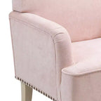 Poltrona moderna Okak con gambe retrò in legno, poltroncina in tessuto, comoda poltrona imbottita per camera da letto e soggiorno