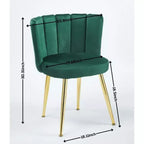 Okak Modern Accent Chair, with Iron Tube Golden Color Legs, Velvet and Comfortable Backrest, Set of 2
