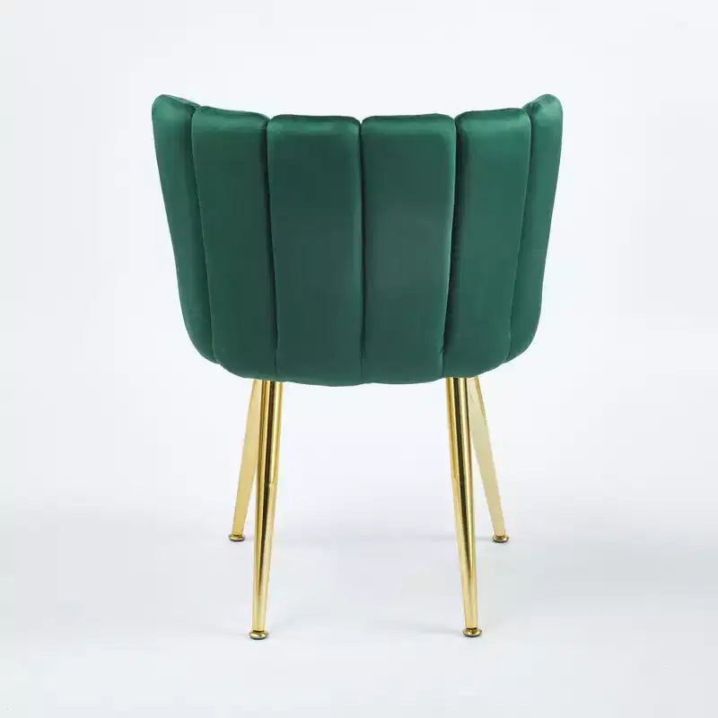 Okak Modern Accent Chair, with Iron Tube Golden Color Legs, Velvet and Comfortable Backrest, Set of 2