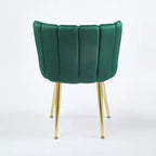 Okak Modern Accent Chair, with Iron Tube Golden Color Legs, Velvet and Comfortable Backrest, Set of 2