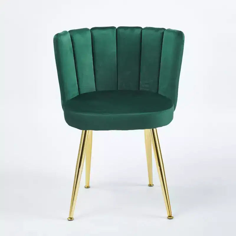 Okak Modern Accent Chair, with Iron Tube Golden Color Legs, Velvet and Comfortable Backrest, Set of 2