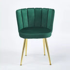 Okak Modern Accent Chair, with Iron Tube Golden Color Legs, Velvet and Comfortable Backrest, Set of 2
