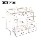 Mobile bagno Chic Crate-36In con lavello in ceramica, 4 cassetti e ante con chiusura ammortizzata | Struttura in legno massello | Indipendente | Nero