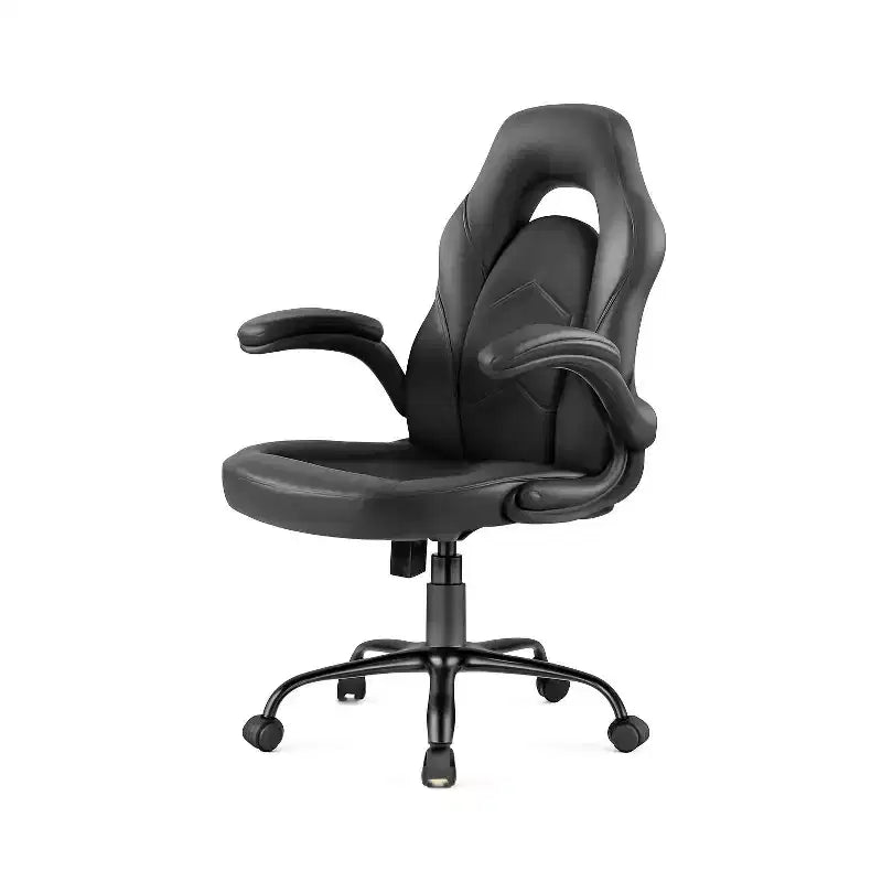 Bestier Sedia da gaming, sedia girevole da computer in pelle PU con supporto lombare, schienale regolabile e braccioli ribaltabili per sedia da scrivania per ufficio domestico