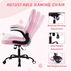 Bestier Sedia da gaming, sedia girevole da computer in pelle PU con supporto lombare, schienale regolabile e braccioli ribaltabili per sedia da scrivania per ufficio domestico