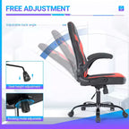 Bestier Sedia da gaming, sedia girevole da computer in pelle PU con supporto lombare, schienale regolabile e braccioli ribaltabili per sedia da scrivania per ufficio domestico