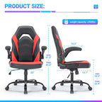 Bestier Sedia da gaming, sedia girevole da computer in pelle PU con supporto lombare, schienale regolabile e braccioli ribaltabili per sedia da scrivania per ufficio domestico