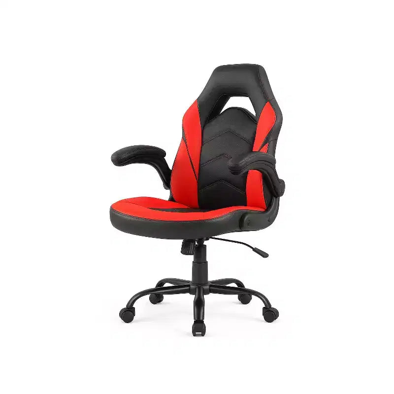 Bestier Sedia da gaming, sedia girevole da computer in pelle PU con supporto lombare, schienale regolabile e braccioli ribaltabili per sedia da scrivania per ufficio domestico