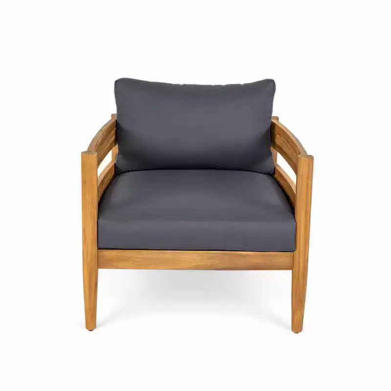 Christopher Knight Home Fritz Outdoor Rustic Upholstered Club Chair with Slat Paneling