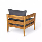 Christopher Knight Home Fritz Outdoor Rustic Upholstered Club Chair with Slat Paneling