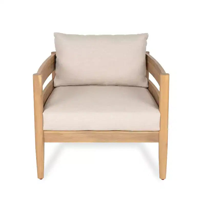 Christopher Knight Home Fritz Outdoor Rustic Upholstered Club Chair with Slat Paneling