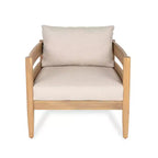 Christopher Knight Home Fritz Outdoor Rustic Upholstered Club Chair with Slat Paneling