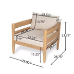 Christopher Knight Home Fritz Outdoor Rustic Upholstered Club Chair with Slat Paneling