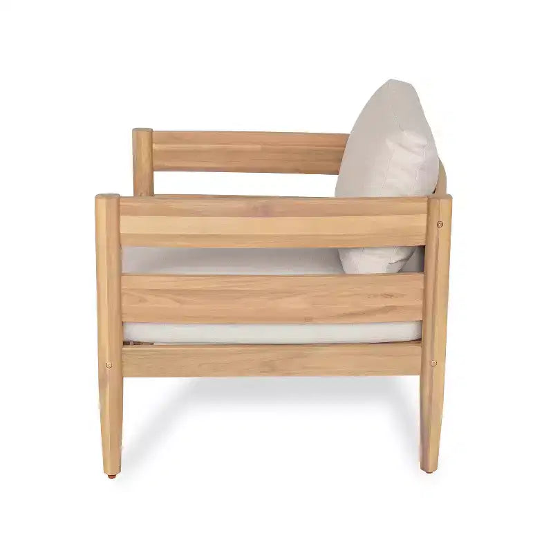 Christopher Knight Home Fritz Outdoor Rustic Upholstered Club Chair with Slat Paneling