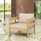 Christopher Knight Home Fritz Outdoor Rustic Upholstered Club Chair with Slat Paneling
