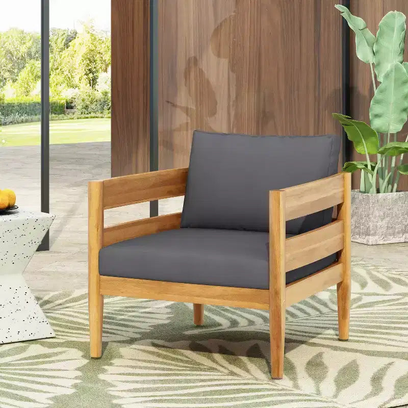 Christopher Knight Home Fritz Club Chair da Esterno Imbottita Rustica con Pannelli a Doghe