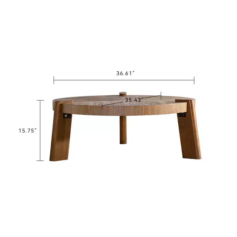 Tavolino da caffè rotondo rustico in legno Eve GDFStudio 36,61